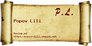 Popov Lili névjegykártya